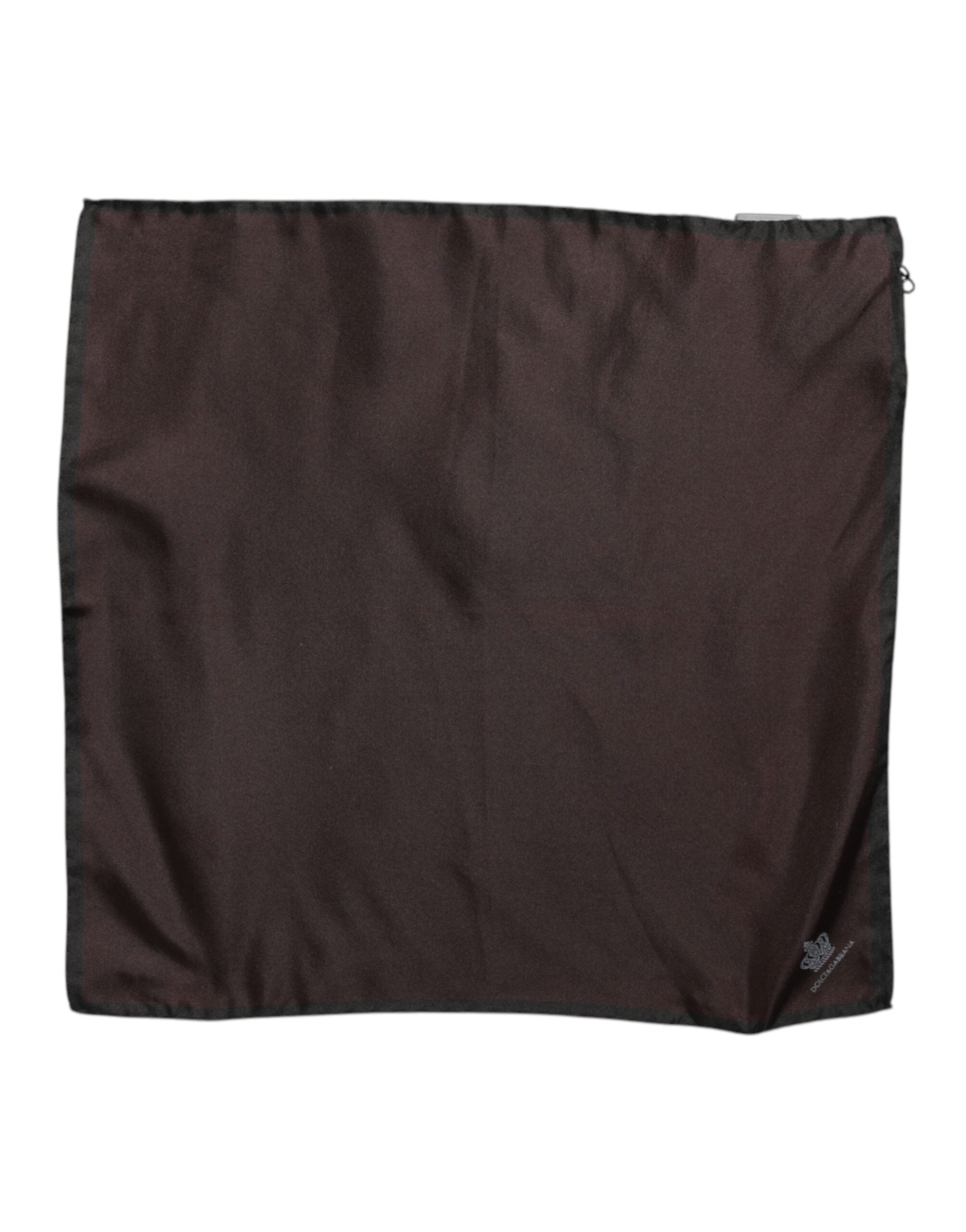 Brown DG Crown Silk Square Men Foulard Scarf