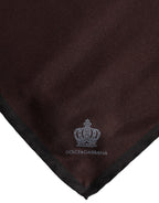 Brown DG Crown Silk Square Men Foulard Scarf
