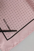 Beige Dotted Silk Square Men Foulard Scarf