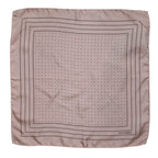 Beige Dotted Silk Square Men Foulard Scarf