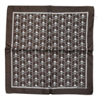 Brown Skull Silk Square Men Foulard Scarf