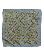 Gray Green Cactus Print Square Foulard Scarf