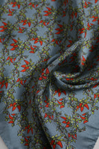 Gray Chilis Silk Square Men Foulard Scarf