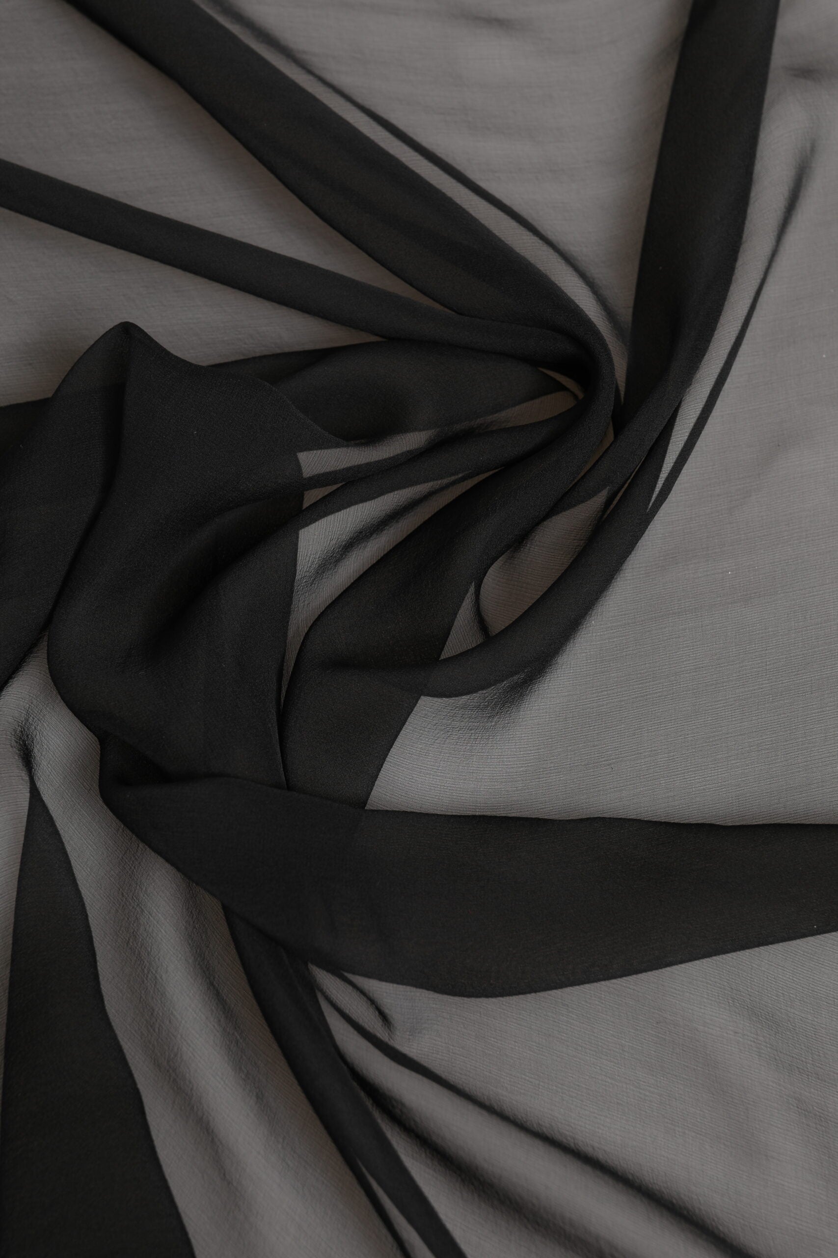 Gray Black Silk Square Women Foulard Scarf