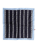 Blue Printed Silk Square Men Foulard Scarf