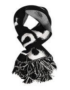 Black Logo Neck Warmer Wrap Men Shawl Scarf