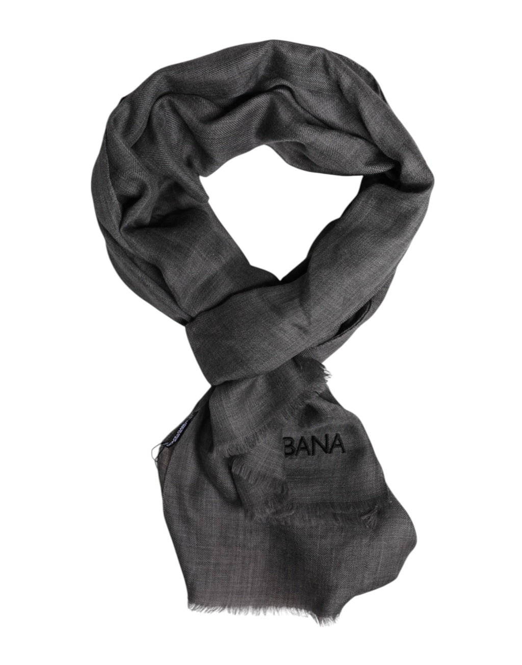 Gray Logo Print Neck Warmer Wrap Shawl Scarf