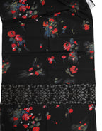 Black Floral Print Neck Warmer Wrap Scarf