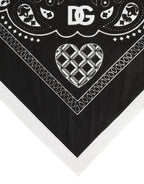 Black White Bandana Square Men Foulard Scarf