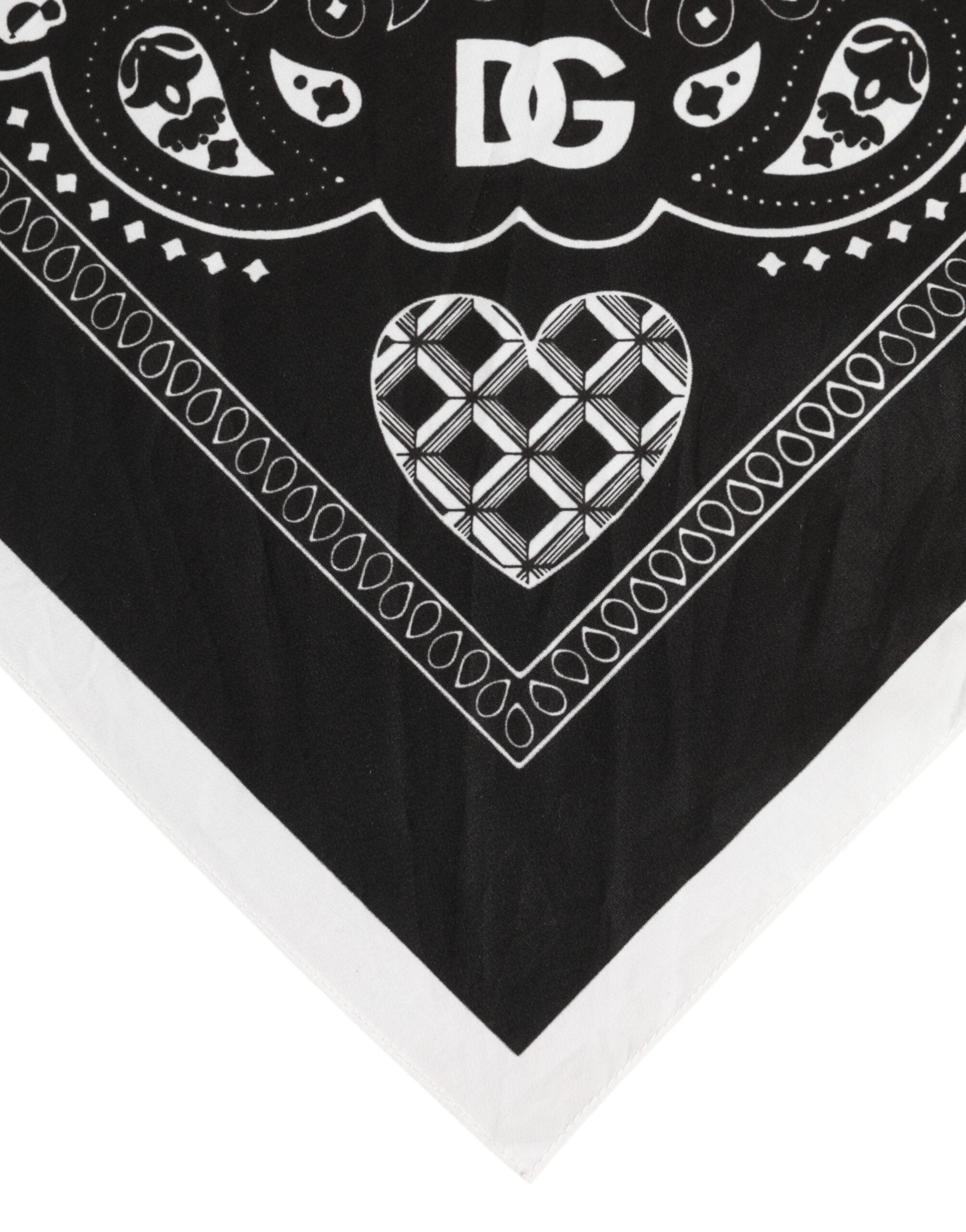 Black White Bandana Square Men Foulard Scarf