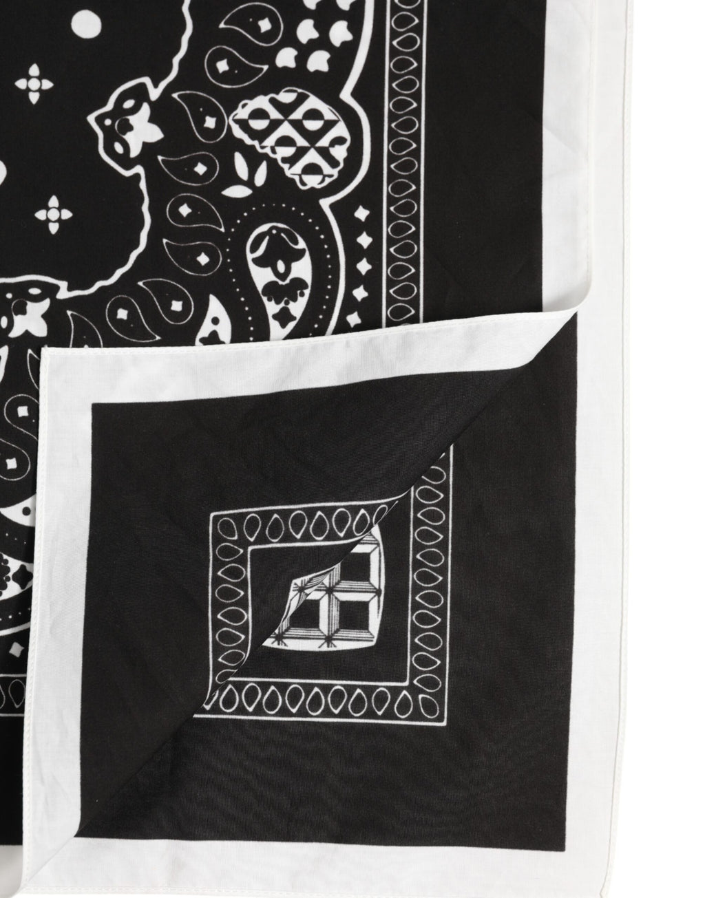 Black White Bandana Square Men Foulard Scarf