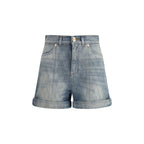 Blue Cotton Bermuda Shorts