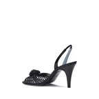 Black Calf Leather Bos Taurus Stiletto Heel Sandals