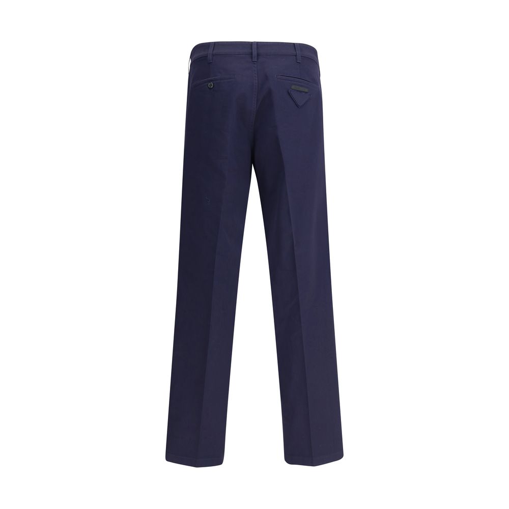 Blue Cotton Chino Pants