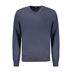 Blue Cotton Men's Long-Sleeved T-Shirt