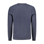 Blue Cotton Men's Long-Sleeved T-Shirt
