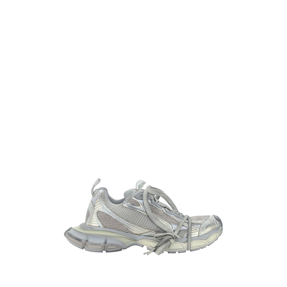 Gray Polyester Chunky Sneakers