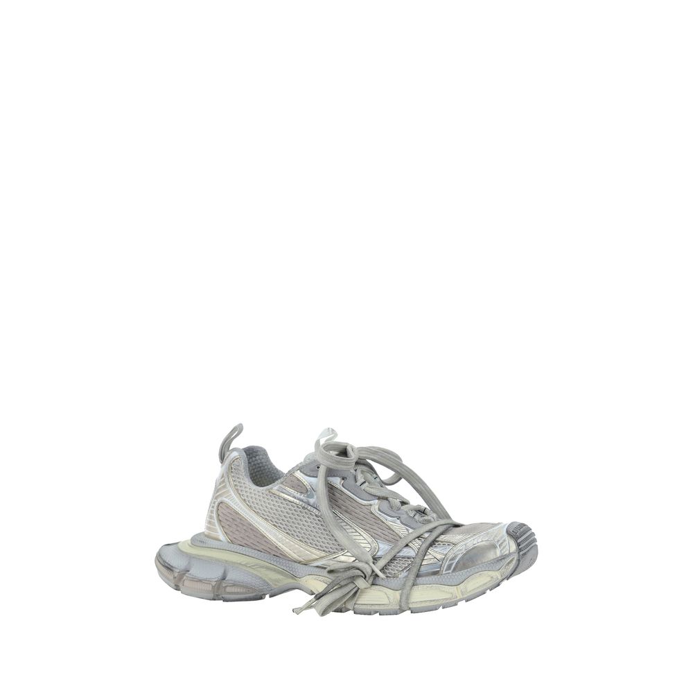 Gray Polyester Chunky Sneakers