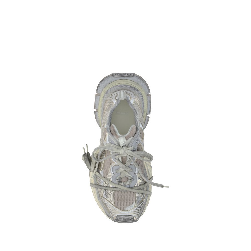 Gray Polyester Chunky Sneakers