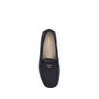 Black Calf Leather Bos Taurus Slip-On Loafers