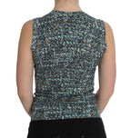 Blue Wool Sweater Sleeveless Pullover
