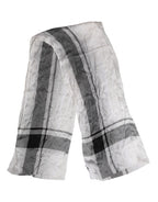 White Black Silk Warmer Wrap Foulard Scarf