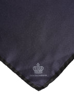 Blue DG Crown Silk Square Men Foulard Scarf
