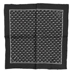 Black Sea Horse Silk Square Men Foulard Scarf