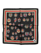 Multicolor Silk Square Men Foulard Scarf