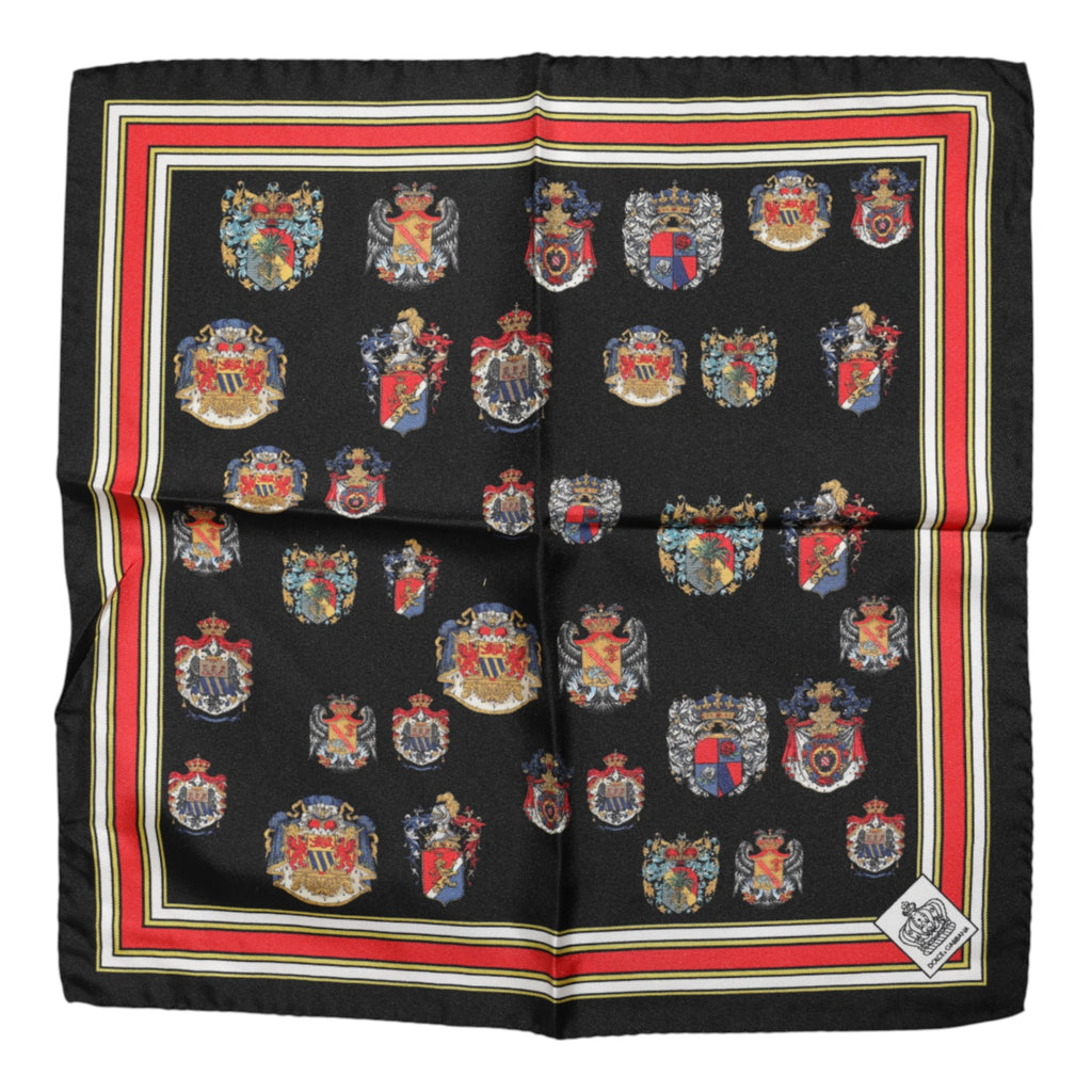 Multicolor Silk Square Men Foulard Scarf
