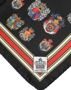 Multicolor Silk Square Men Foulard Scarf