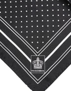 Black White Polka Dot Men Foulard Scarf