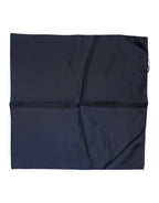 Dark Blue Silk Square Men Foulard Scarf