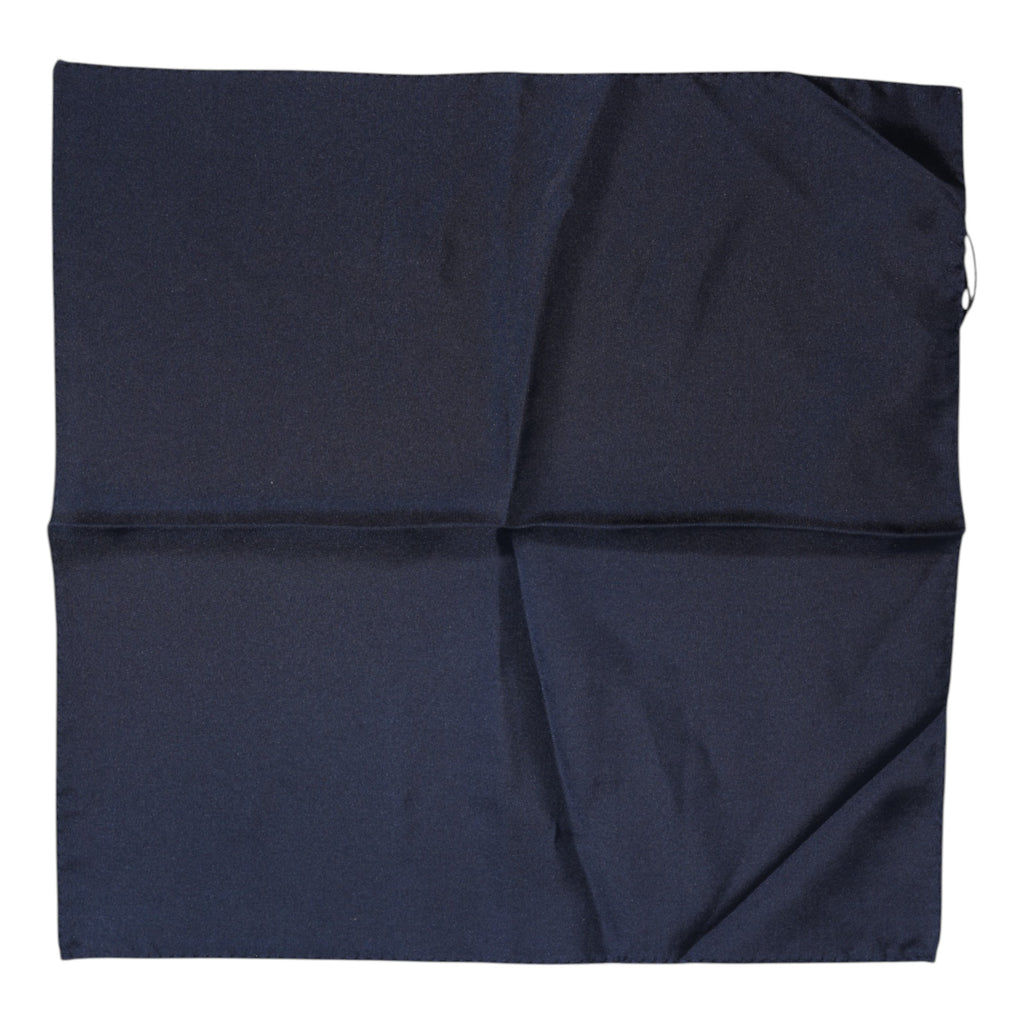 Dark Blue Silk Square Men Foulard Scarf