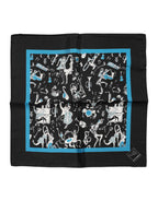 Black Jazz Club Silk Square Men Foulard Scarf