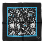 Black Jazz Club Silk Square Men Foulard Scarf