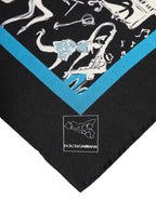 Black Jazz Club Silk Square Men Foulard Scarf