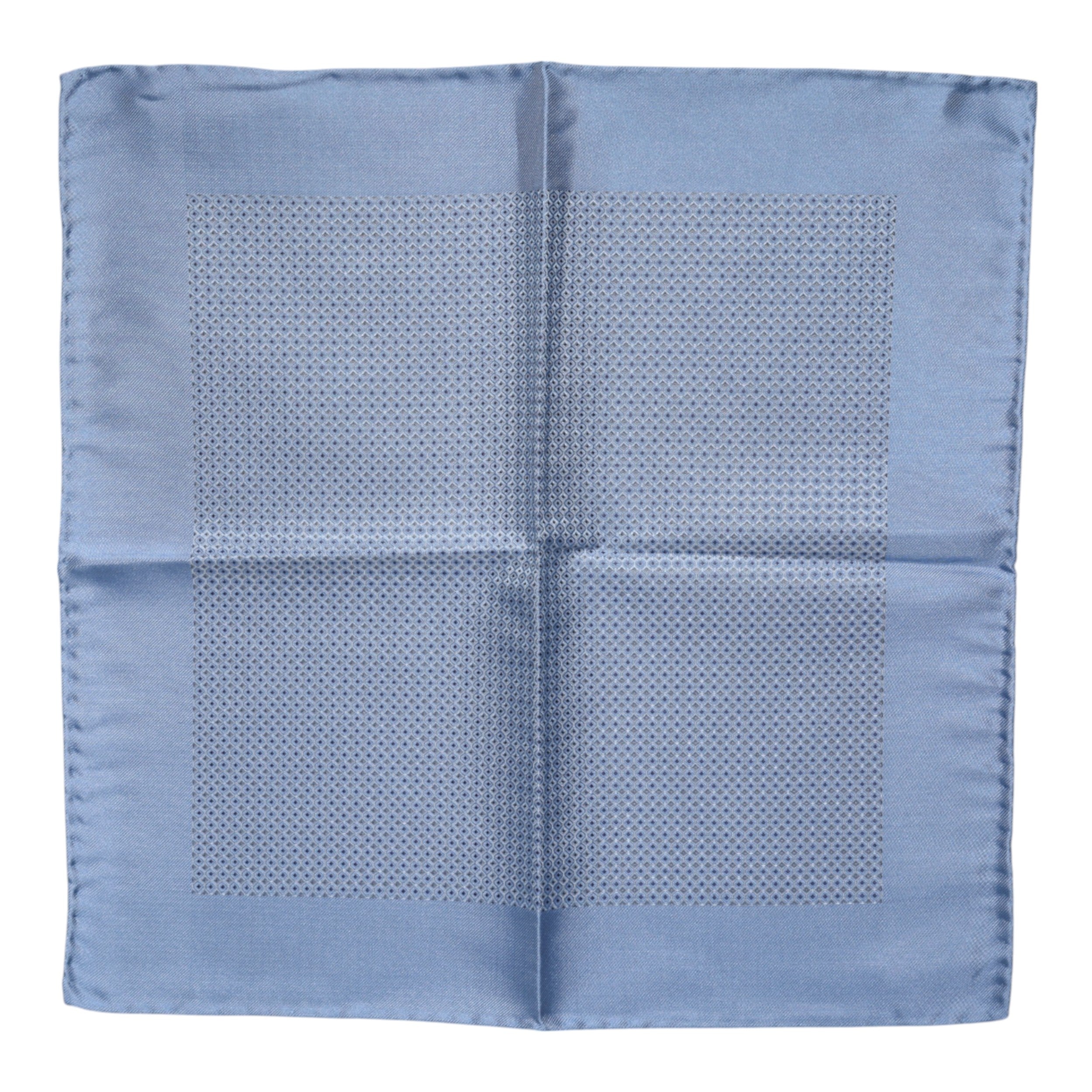 Light Blue Silk Square Men Foulard Scarf