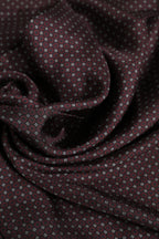 Maroon Dotted Silk Fringes Foulard Scarf