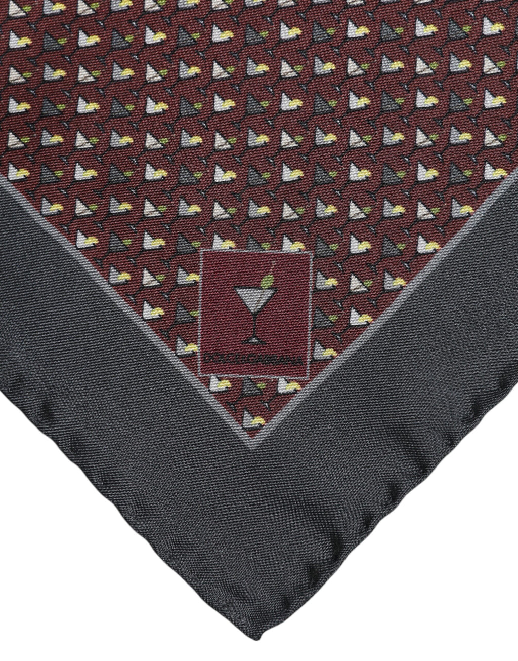 Maroon Cocktail Silk Square Foulard Scarf