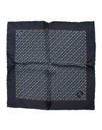 Blue Cocktail Silk Square Foulard Scarf