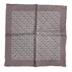 Brown Sea Horse Silk Square Foulard Scarf