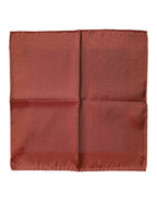Orange Silk Square Men Foulard Scarf