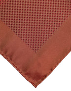 Orange Silk Square Men Foulard Scarf