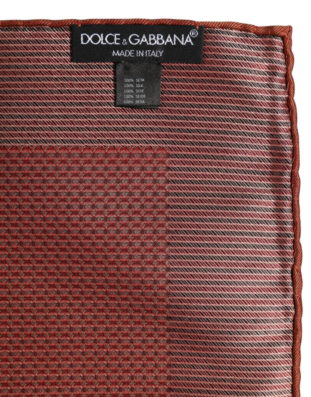 Orange Silk Square Men Foulard Scarf