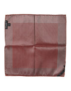 Orange Silk Square Men Foulard Scarf