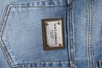 Blue Washed Cotton Skinny Men Denim Jeans