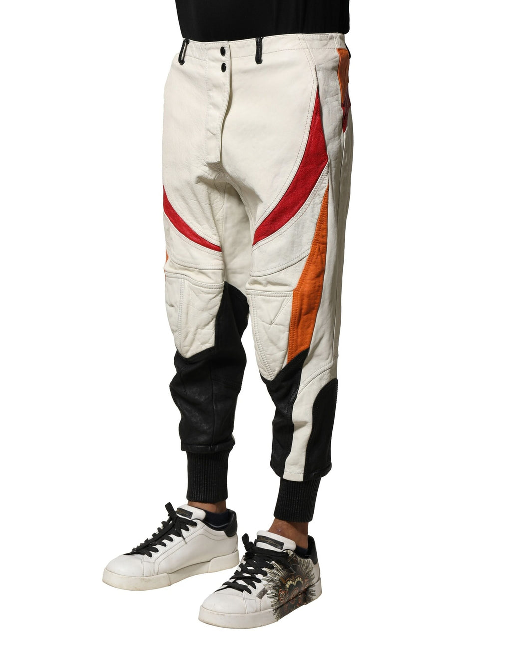 Multicolor Lambskin Tapered Men Pants