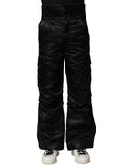Black Nylon DG Logo Straight Pants