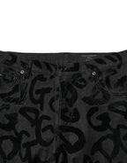 Gray Cotton DG Logo Straight Men Denim Jeans
